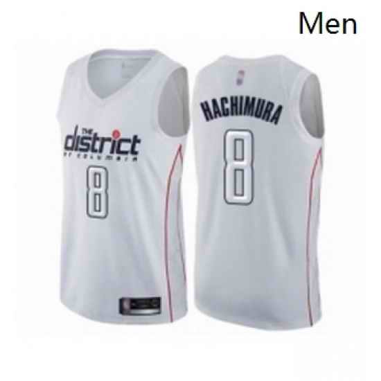 Mens Washington Wizards 8 Rui Hachimura Authentic White Basketball Jersey City Edition